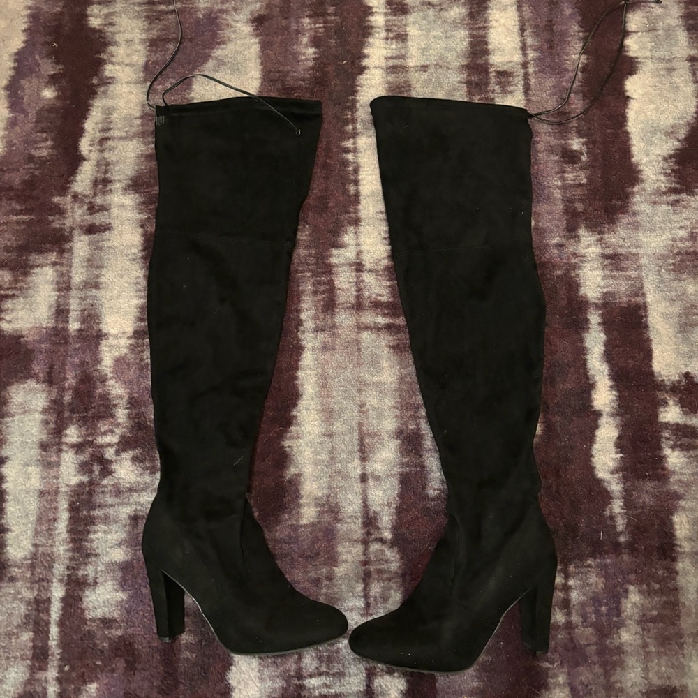 Black Over the Knee Heel Boots